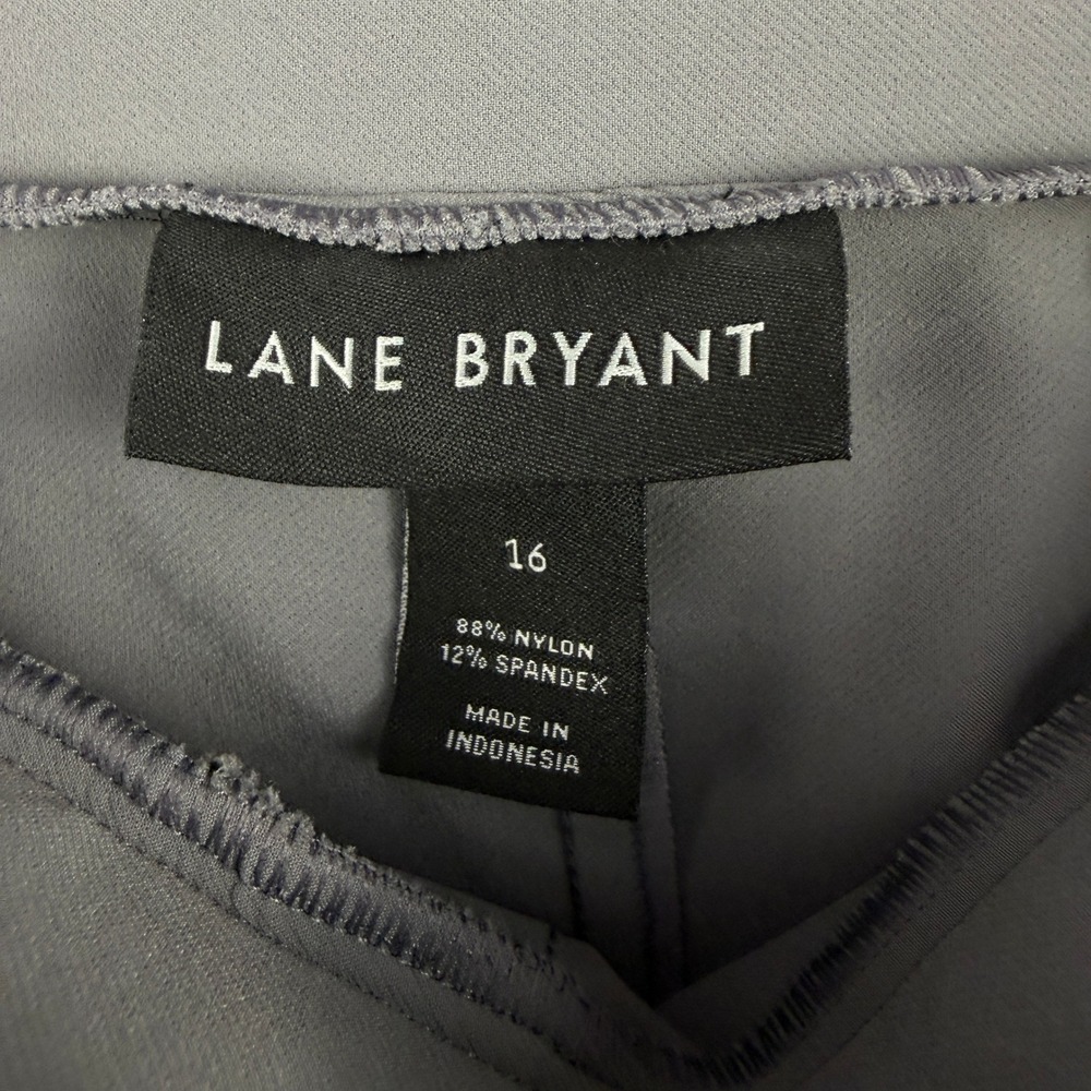 Lane Bryant Stretch Capri Pants Womens 16 Gray Seamed Zipper Pockets Casual - Picture 7 of 9